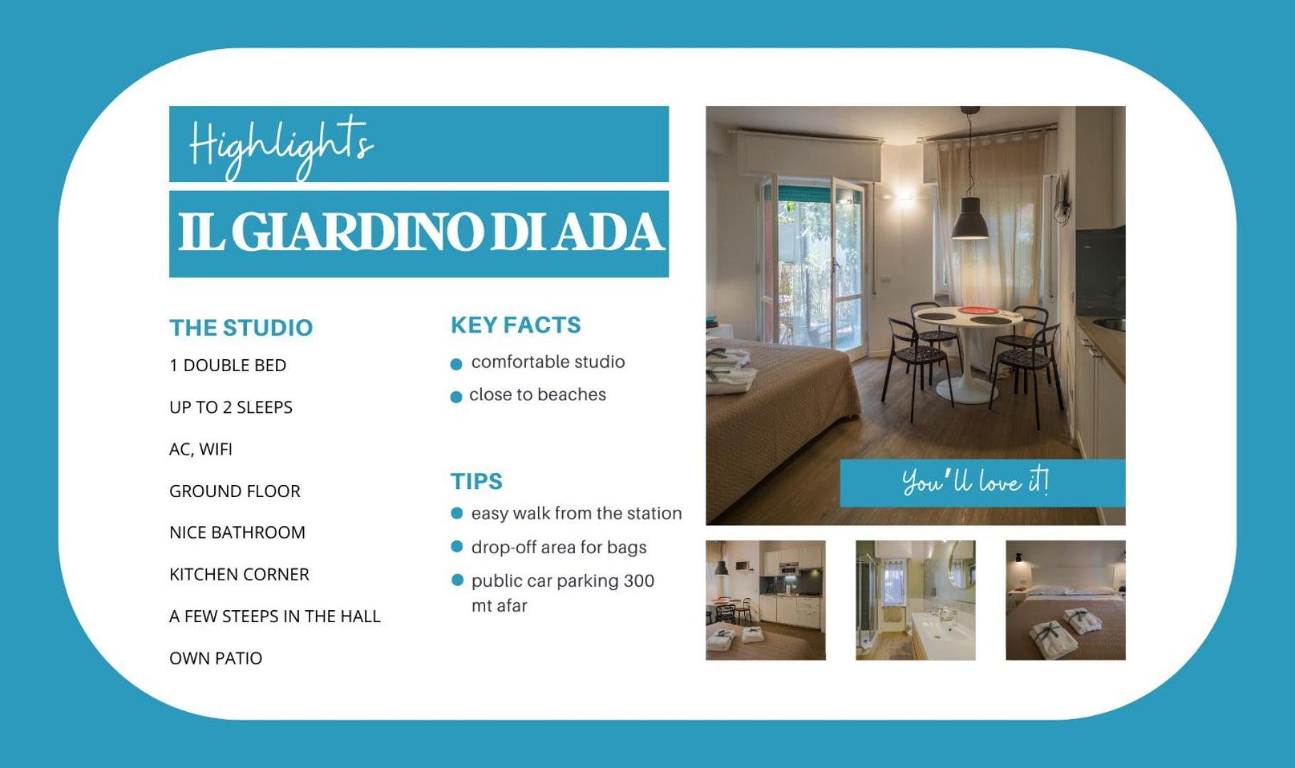 מונטרוסו אל מארה Il Giardino Di Ada Ground Floor Studio With Ac And Patio מראה חיצוני תמונה